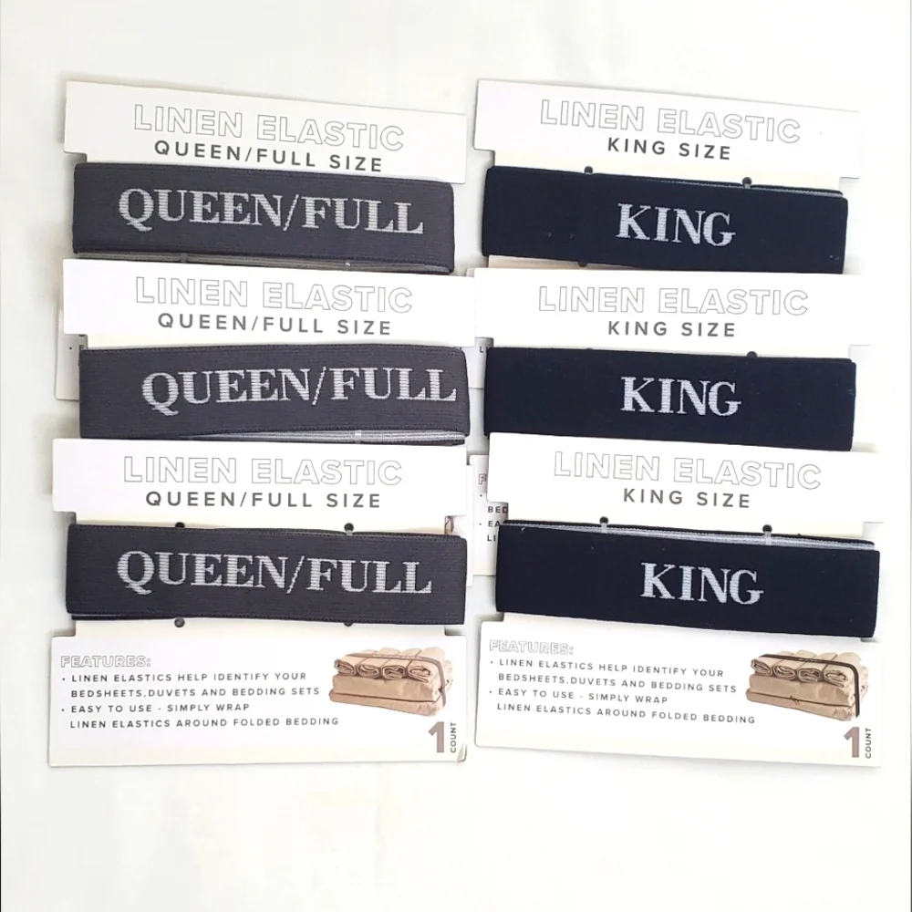 Vivitar Linen Elastic Bed Sheet Straps 6 Pack - 3 King Black/ 3 Queen grey